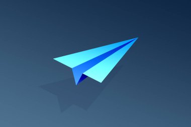 Isometric mesaj gönderme konsepti. Küçük bir uçağın bir mesaj gönderme simülasyonu