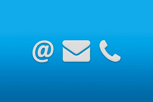 Illustration of the various contact icon symbols with blue background