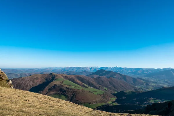 Vista Panorámica Desde Montaña Artzamendi País Vasco Francés Con Más — Foto de Stock
