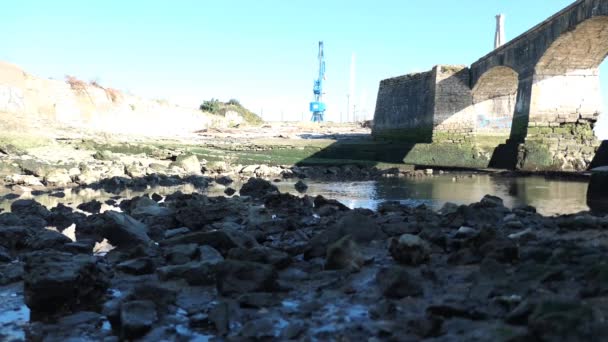 Maré Ascensão Criando Efeito Água Crescente Sobre Rio Onde Eleva — Vídeo de Stock
