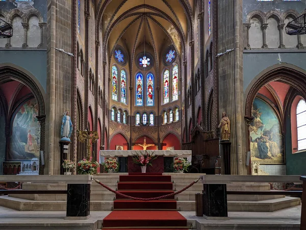 stock image Interior and altar of the Church of Saint-Andr in Bayonne in the Basque Country, France