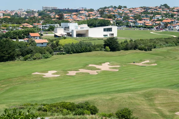 Partiell Utsikt Över Staden Bidart Med Golfbana Framåt Baskien Frankrike — Stockfoto