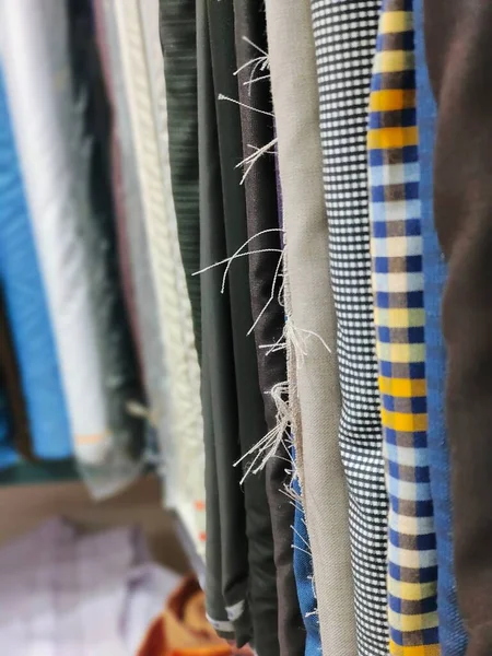 Colorful cotton fabric, fine fabrics beautiful silk shirt fabric in a shop