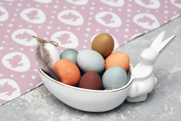 Easter Eggs Dyed Natural Dyes Easter Telifsiz Stok Fotoğraflar
