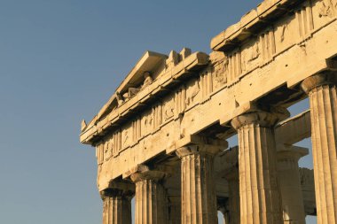 Atina, Yunanistan 'daki Parthenon' un detayları. Yüksek kalite fotoğraf