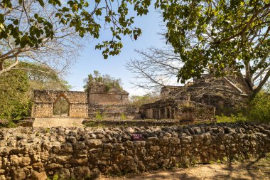 Antik Maya şehri Ek Balam 'ın giriş kemeri, Yucatan, Meksika. Yüksek kalite fotoğraf