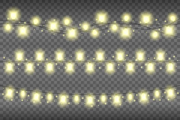 Garlands Light Ribbon Festive Holiday Transparent Background — Stock Photo, Image