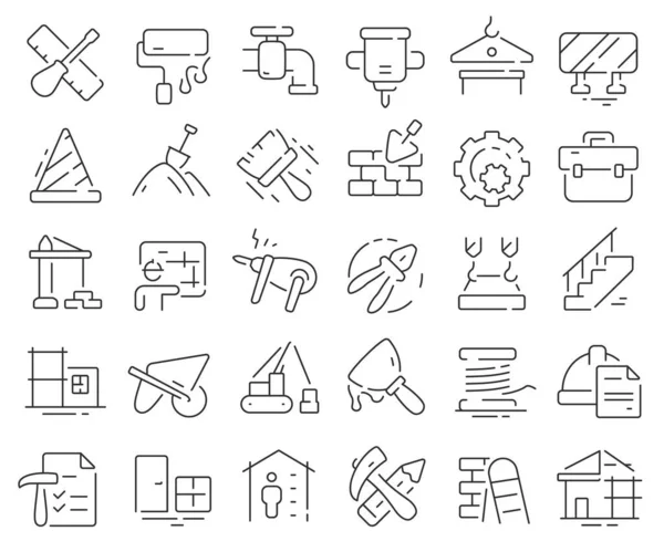 Sammlung Von Symbolen Für Baulinien Thin Outline Icons Pack Vektorillustration — Stockfoto
