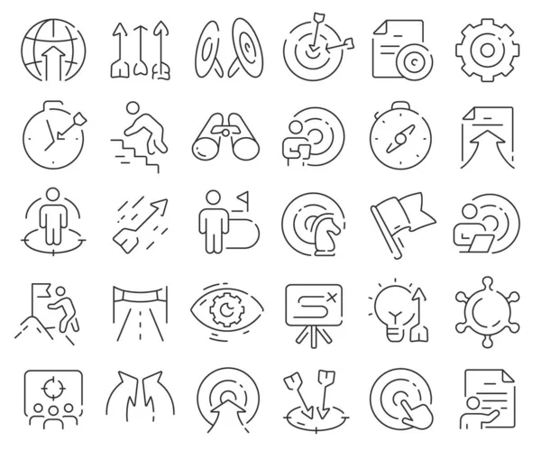 Sammlung Von Zielliniensymbolen Thin Outline Icons Pack Vektorillustration Eps10 — Stockfoto
