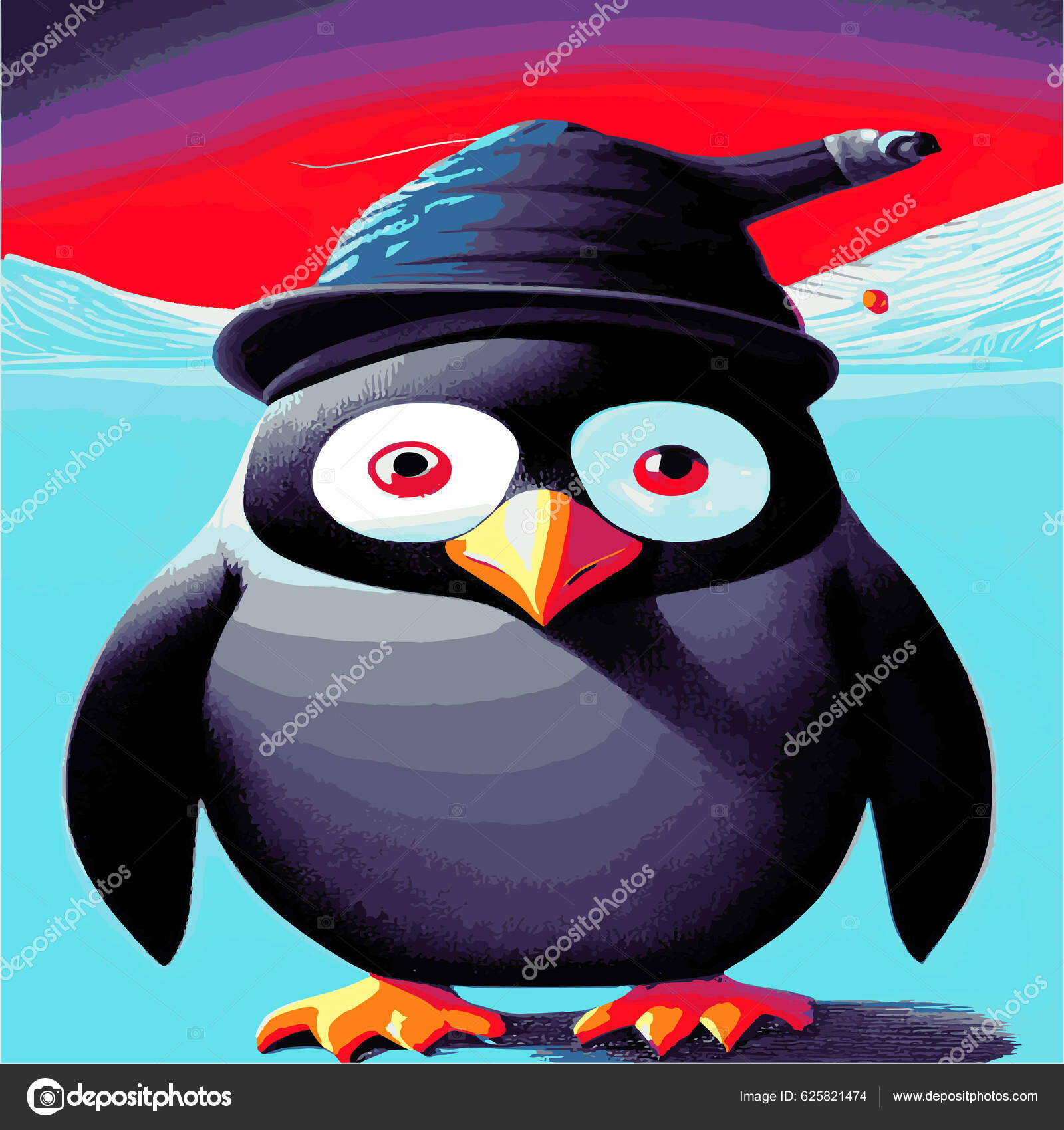 Vektor Affisch Med Söt Vinter Pingvin Mysiga Kläder Doodle Illustration  vektor av ©levchishinae 625821474