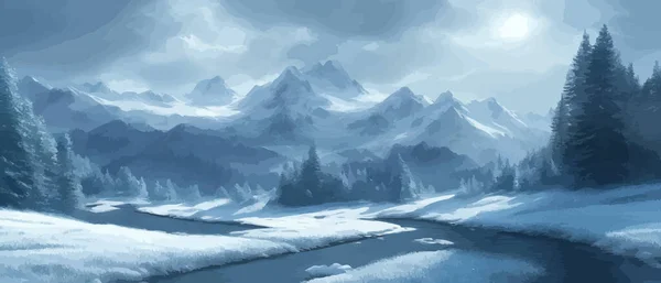vector illustration. Flat winter landscape. Snow backgrounds. snowdrifts. snowfall. clear blue sky. Blizzard. snowy weather, copy space