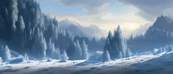 vector illustration. Flat winter landscape. Snow backgrounds. snowdrifts. snowfall. clear blue sky. Blizzard. snowy weather, copy space