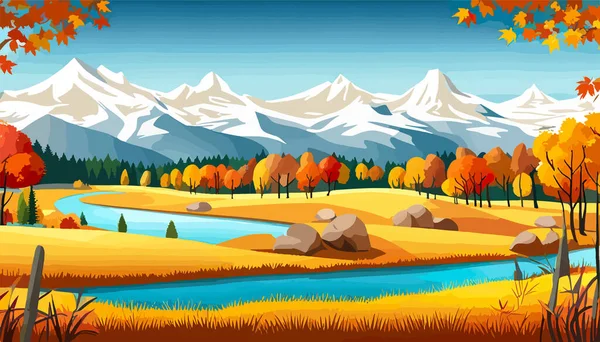 Nature and landscape. Autumn. Rural landscape. Vector design illustration for web design development, natural landscape graphics. vertical format