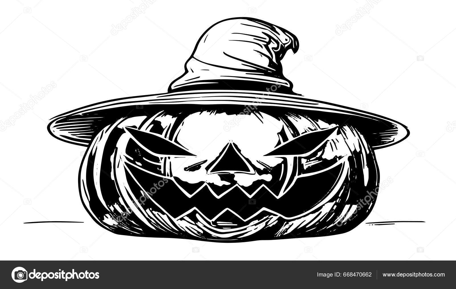 Ilustração de cara assustadora de halloween de abóbora