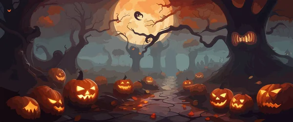 Ilustração Uma Velha Bruxa Assustadora Segurando Abóboras Para Halloween  Floresta fotos, imagens de © Artranq #609821198