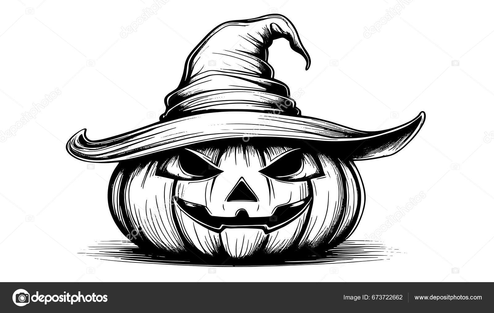 Esboço de rosto de abóbora desenho abóboras de halloween rostos  assustadores ou felizes gravura jack lanterna para decoração de outono  livro de arte fantasma assustador doodle cabaça vetor ilustração de esboço  abóbora