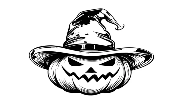 Desenhe Abóbora Cara Com Gorro Halloween Abóbora Desenho Assustador Jack  imagem vetorial de levchishinae© 668470736