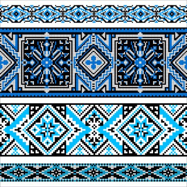İşlemeli çapraz dikiş ulusal kusursuz desen. Geleneksel Ukrayna halkı Vyshyvanka. Duvar kağıdı, ambalaj kağıdı, desen dolguları, selamlamalar, web sayfası arkaplanı, tebrik kartları için mükemmel.