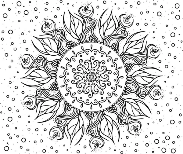 Etnik doğu tarzında kusursuz dekoratif mandala süsü. Henna, Mehendi, dövme, dekorasyon ve baskı için dairesel desen