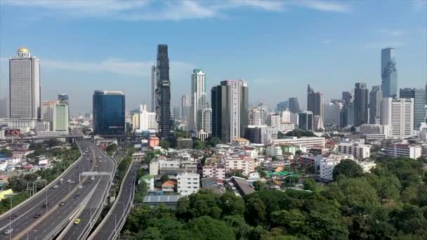 Bangkok Thailandia Novembre 2022 Aerial Drone Colpo Enorme Paesaggio Urbano — Video Stock