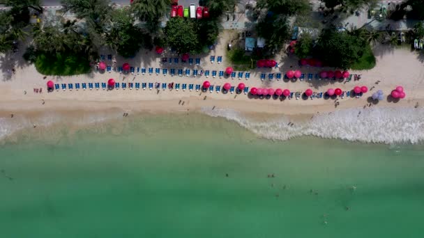 Top Vista Patong Praia Phuket Tailândia Ondas Incríveis Fundo Mar — Vídeo de Stock