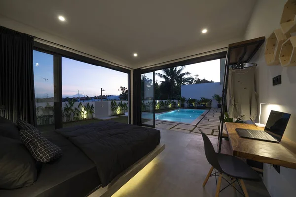Moderne Tropische Villa Innenraum Schönes Wohnzimmer Weite Freifläche Von Luxus — Stockfoto