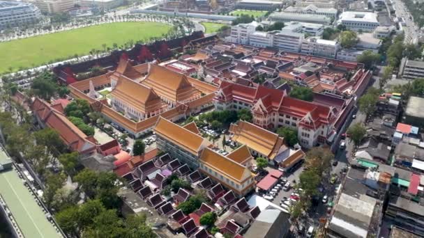 Légi Felvétel Wat Phra Mahathat Voramahavihan Temple Nakhon Thammarat Sztúpa — Stock videók