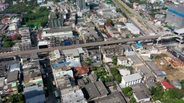 Aerial view of Railway MRT in Bang Khun Si, Bangkok.