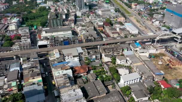 Aerial View Railway Mrt Bang Khun Bangkok — Stockvideo