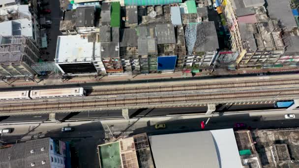 Top View Bts Railway Bang Khun Bangkok — Stockvideo