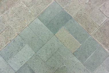 Açık hava beton blok zemin dokusu yeşil ve gri renkli