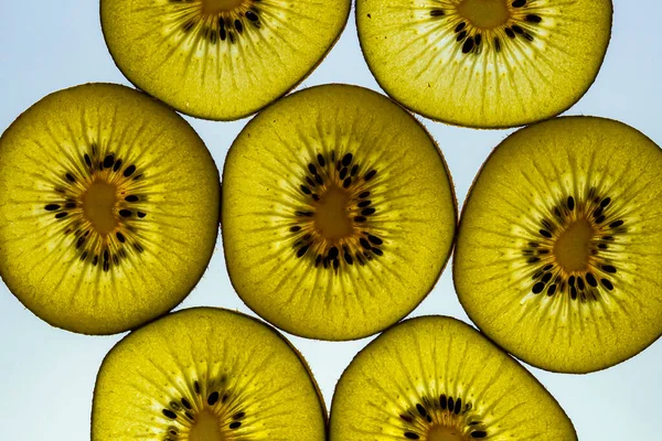 Sliced Kiwi Fruit White Background — Stock Photo, Image