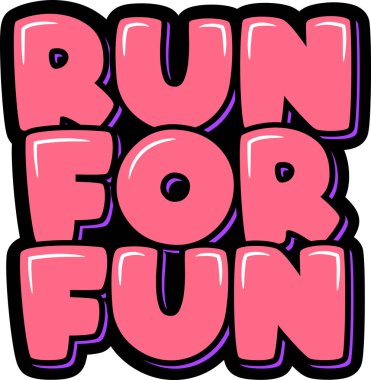 Eğlenceli harf vektör resimlemesi için çalıştır.