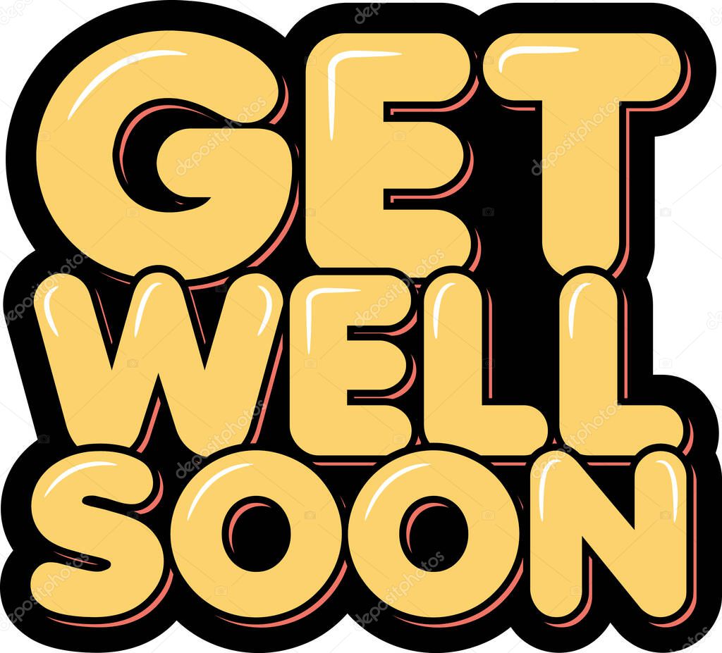 Get Well Soon Lettering Vector