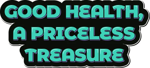 Treasure Your Health Aesthetic Lettering Vector Design - Stok Vektor