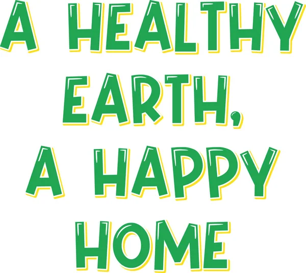 Rumah Bahagia Dengan Bumi Yang Sehat - Stok Vektor