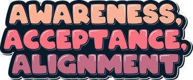 Farkındalık, Kabul, Hizalama Harf Vektörü Tasarımı