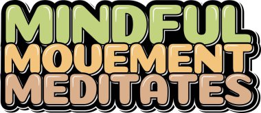 Düşünceli Hareket Harf Vektörü Tasarımı Meditasyonu Yapıyor