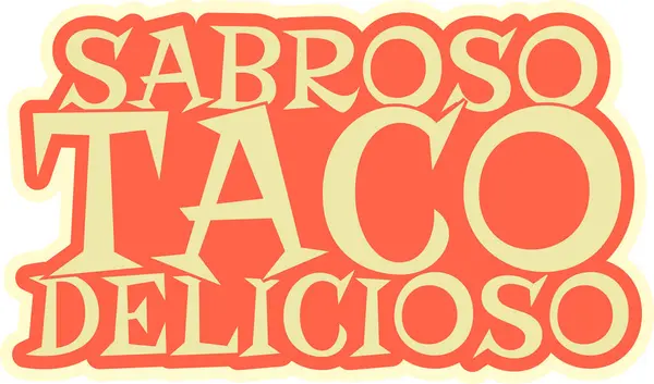 Delicious Taco Lettering Vector Design — Stockvektor