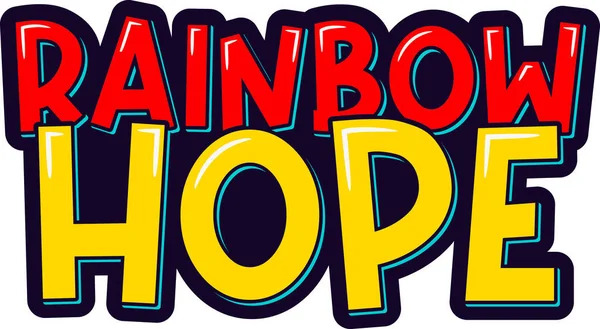 Vektor Typografi Rainbow Hope - Stok Vektor