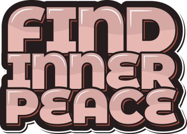 İç Huzuru Bul Estetik Harf Vektörü Tasarımı