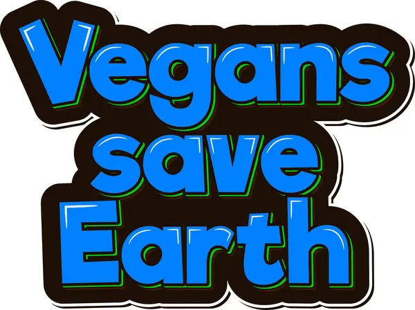 World Vegan Day Earth Saving Lettering - Stok Vektor