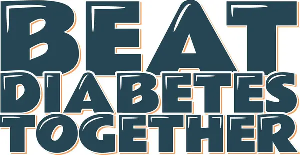 Beat Diabetes Together Estetické Písmo Vektor Design — Stockový vektor