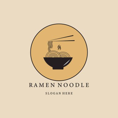 Ramen şehriye vektör logosu, sembol ve amblem vektör çizimi.