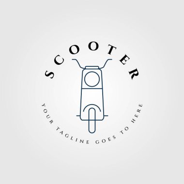 Scooter çizgisi sanat logosu, simge ve sembol vektör çizimi tasarımı