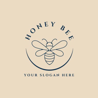 bal arısı çizgisi sanat logosu, simge ve sembol, vektör illüstrasyon tasarımı