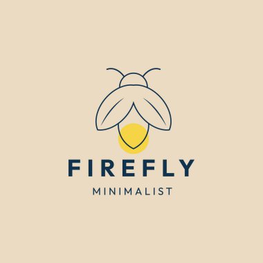 ateş böceği çizgisi sanat logosu minimalist vektör illüstrasyon tasarımı