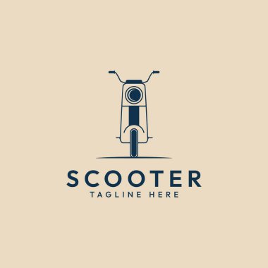 Scooter motosiklet hattı sanat logosu vektör minimalist illüstrasyon tasarımı