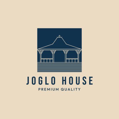 joglo house logo icon, indonesian javanese traditional house vector illustration design clipart