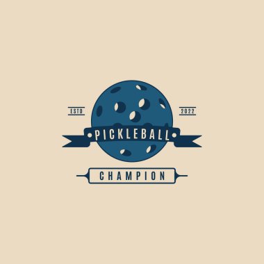 pickle ball vintage logo, icon minimalist game tournament vector design graphic template clipart